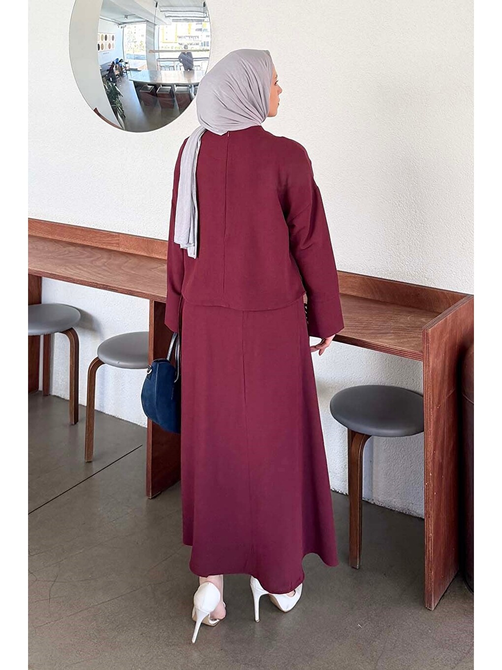 Kol Biye Detaylı Takım Mürdüm-3