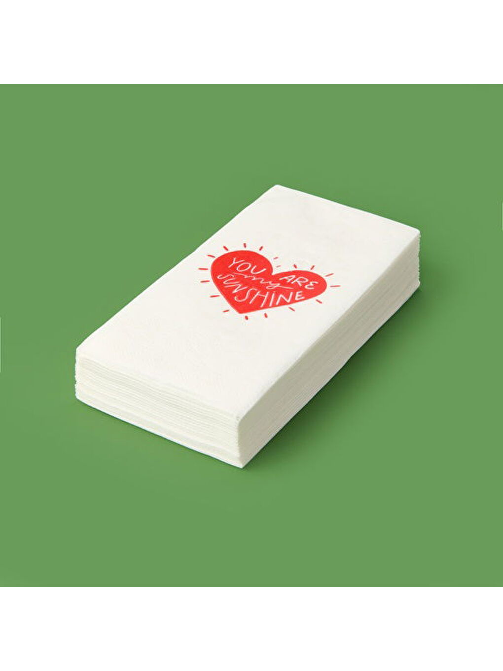 Karışık Kitchen 20'li Sushine Kalp Desen Peçete - Kırmızı / Beyaz - 16x8 cm