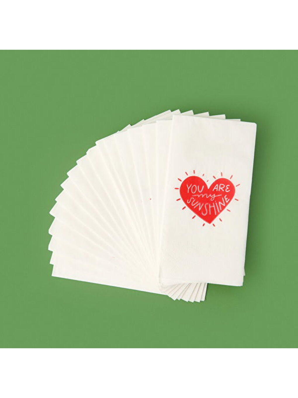 Karışık Kitchen 20'li Sushine Kalp Desen Peçete - Kırmızı / Beyaz - 16x8 cm-1