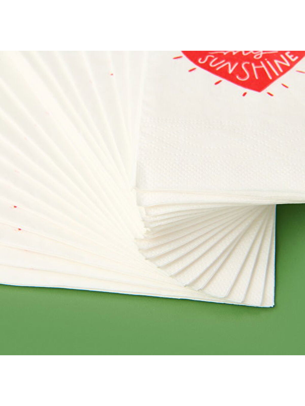 Karışık Kitchen 20'li Sushine Kalp Desen Peçete - Kırmızı / Beyaz - 16x8 cm-2