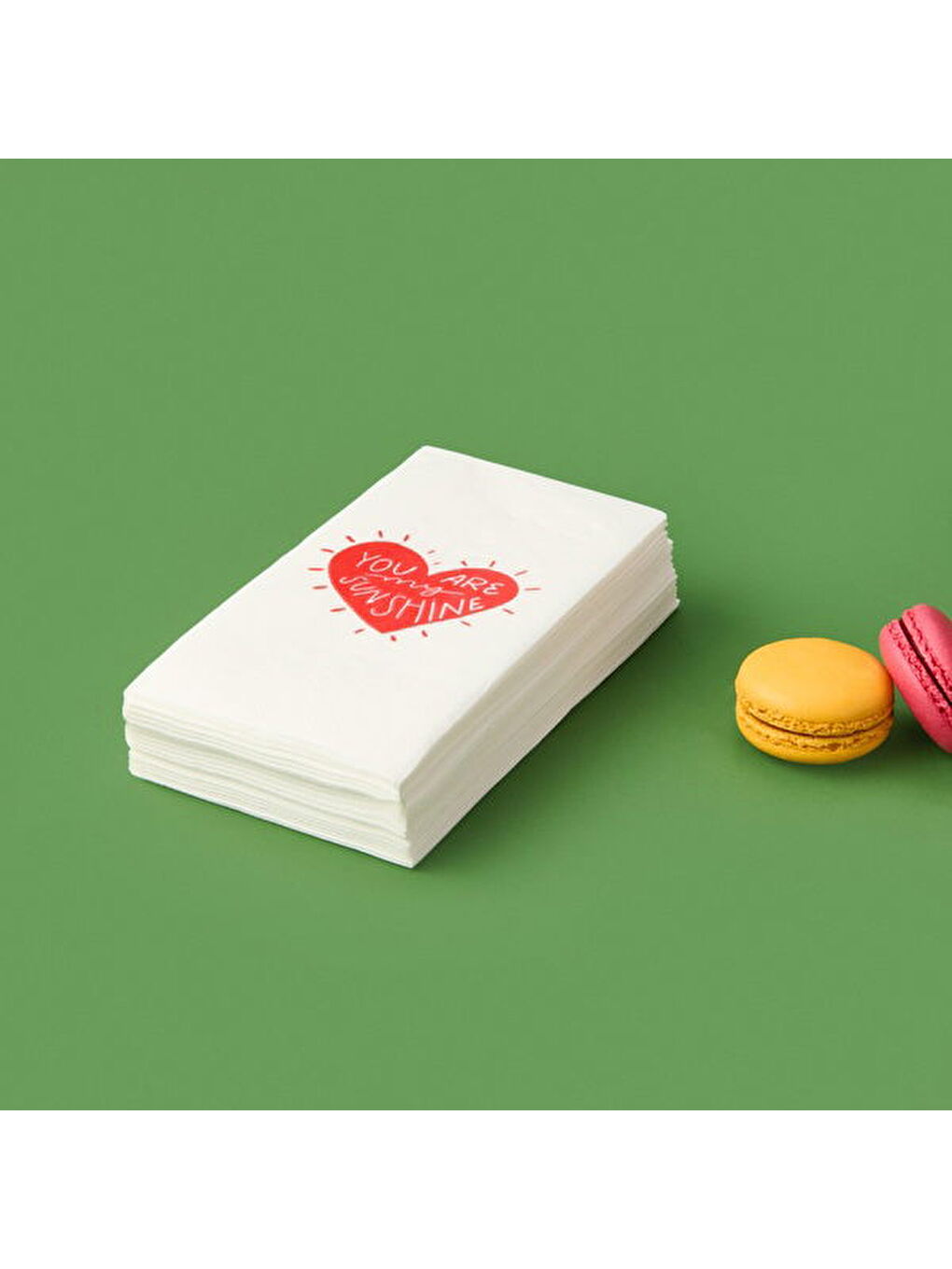 Karışık Kitchen 20'li Sushine Kalp Desen Peçete - Kırmızı / Beyaz - 16x8 cm-3