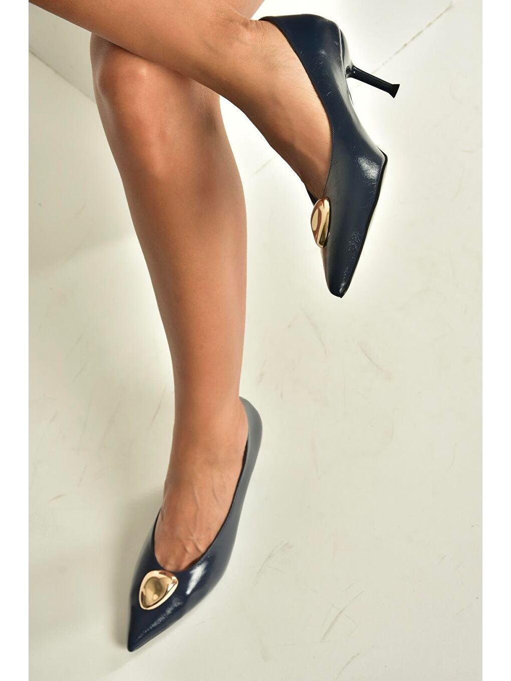 Lacivert Kadın Topuklu Ayakkabı V820621760-3