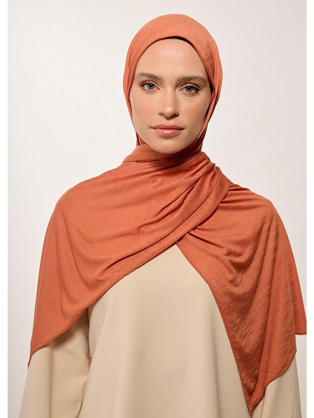 Turuncu Tesettür Şal - Rust-1