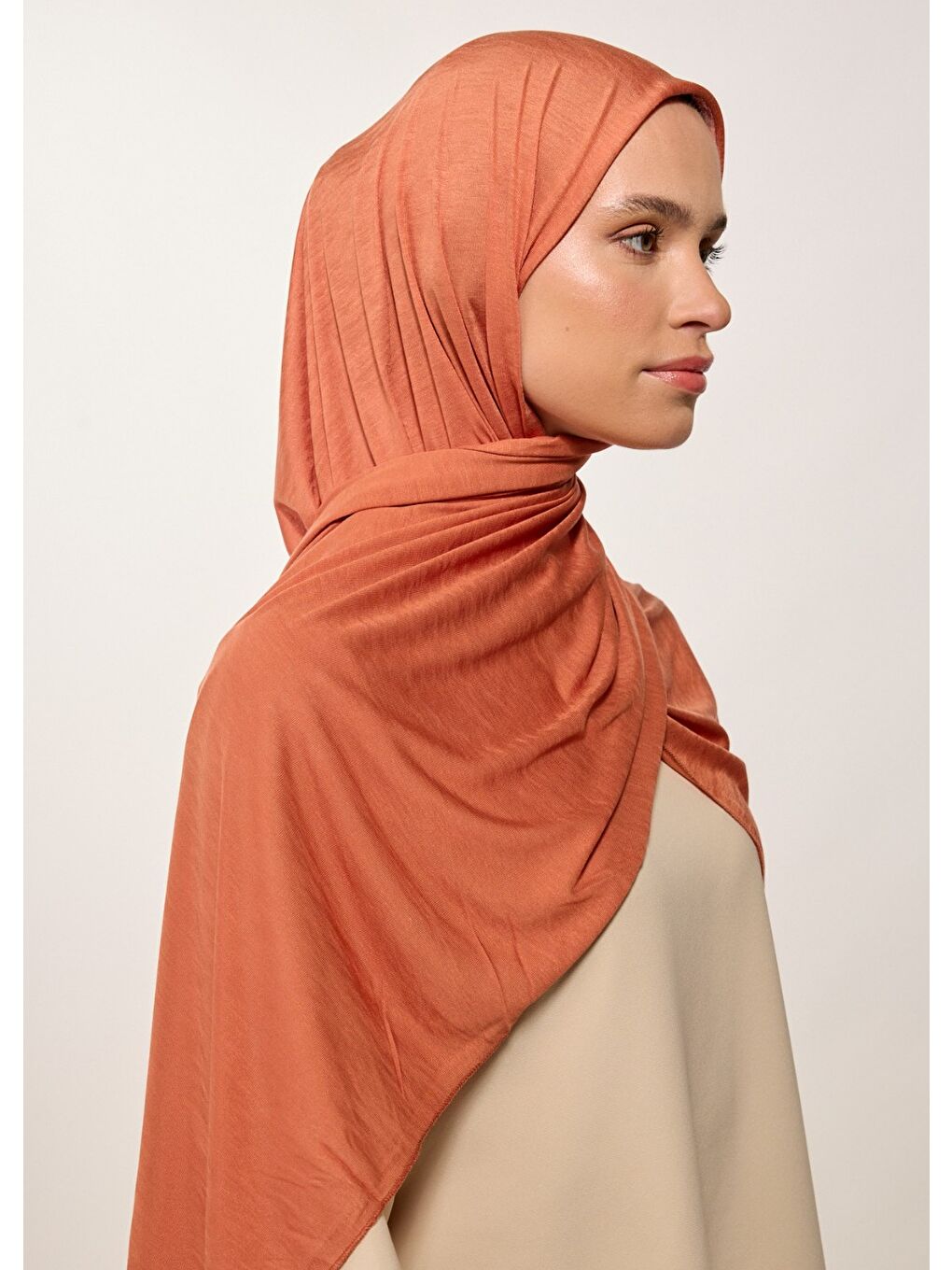 Turuncu Tesettür Şal - Rust-3