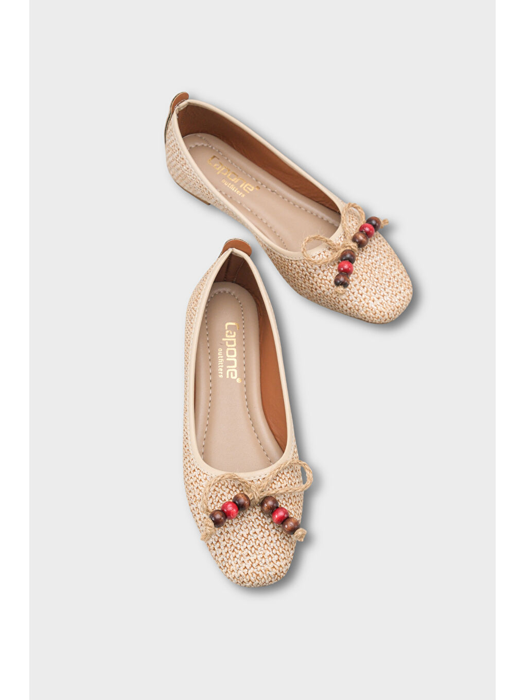 Bej Mariann Hasır Kadın Babet-4