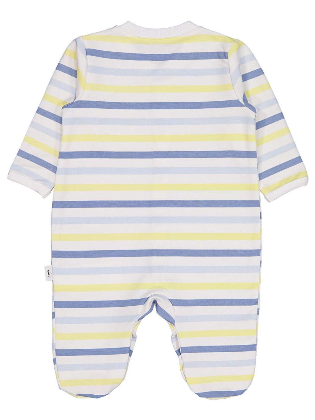 Baby Little Sailors Cep Baskılı Patikli 1-9 Ay Tulum - Beyaz 3-6 Ay-1