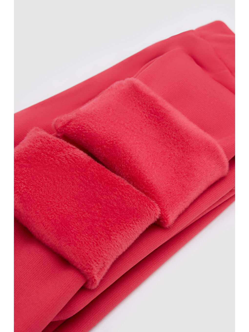 Koyu Fuşya Kız Çocuk İçi Pelüş Kulaklı Tavşan Nakışlı Extra Kalın Kışlık Tayt-2