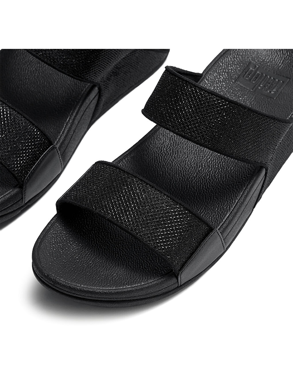 Kadın Siyah Terlik A4Y-001 LULU Textured Glitzy-3