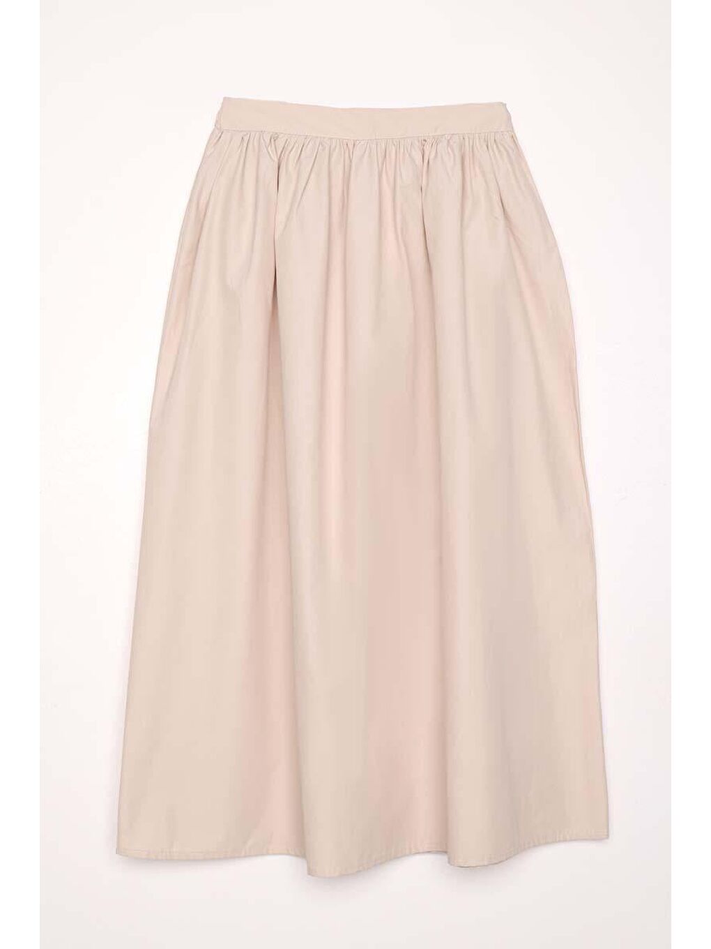 Ekru-Pamuklu Rahat Kalıp Etek-5