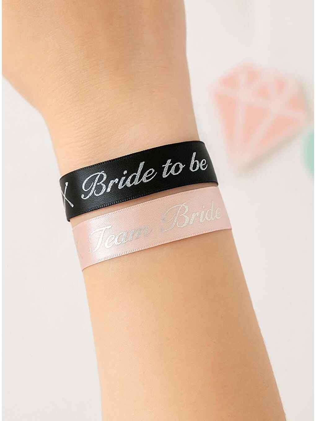 Pembe Bride Bileklik Bekarlığa Veda Parti Aksesuarı Bride-Team Bride Bileklik 5'li Rose Gümüş