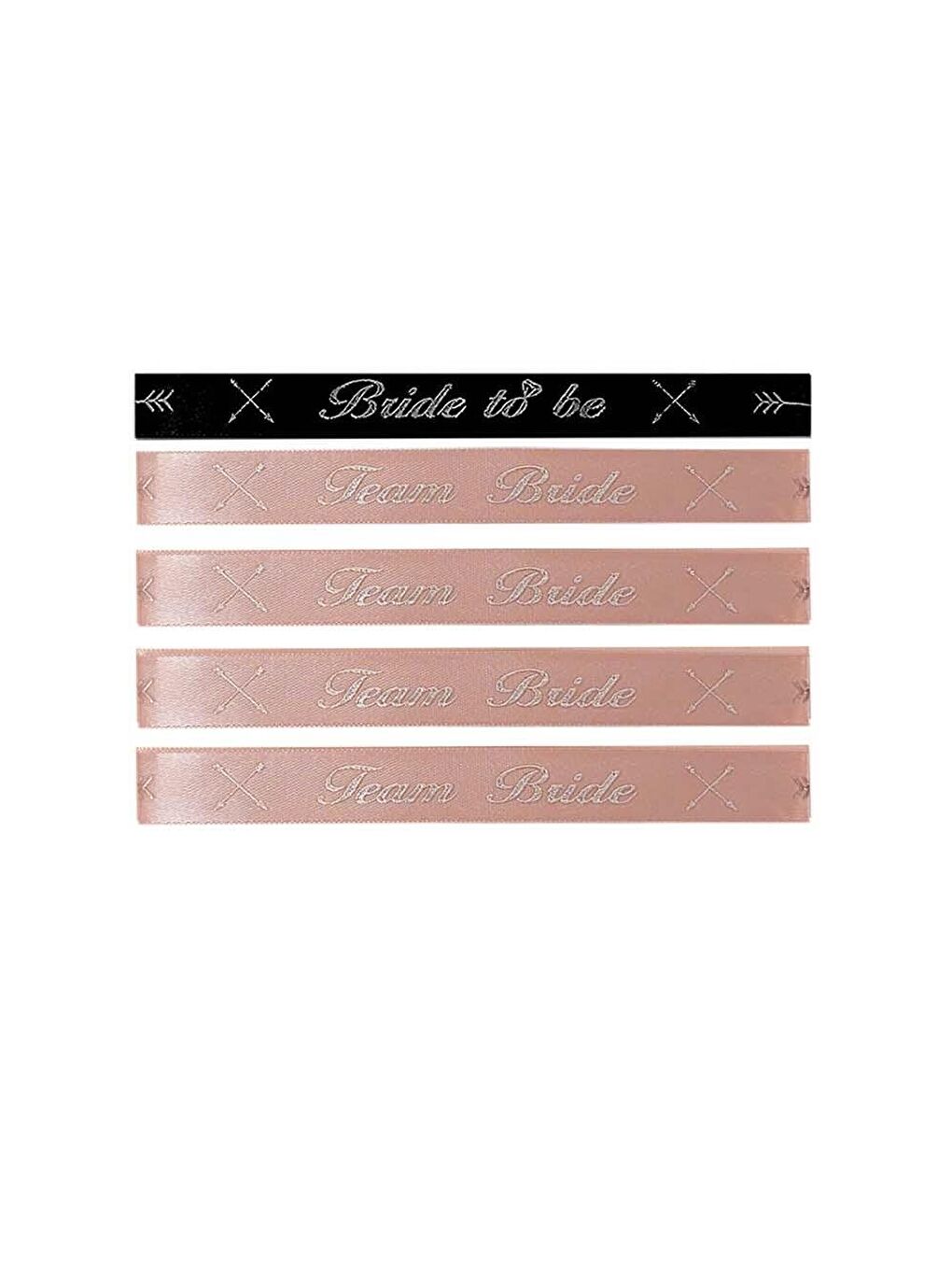 Pembe Bride Bileklik Bekarlığa Veda Parti Aksesuarı Bride-Team Bride Bileklik 5'li Rose Gümüş-1