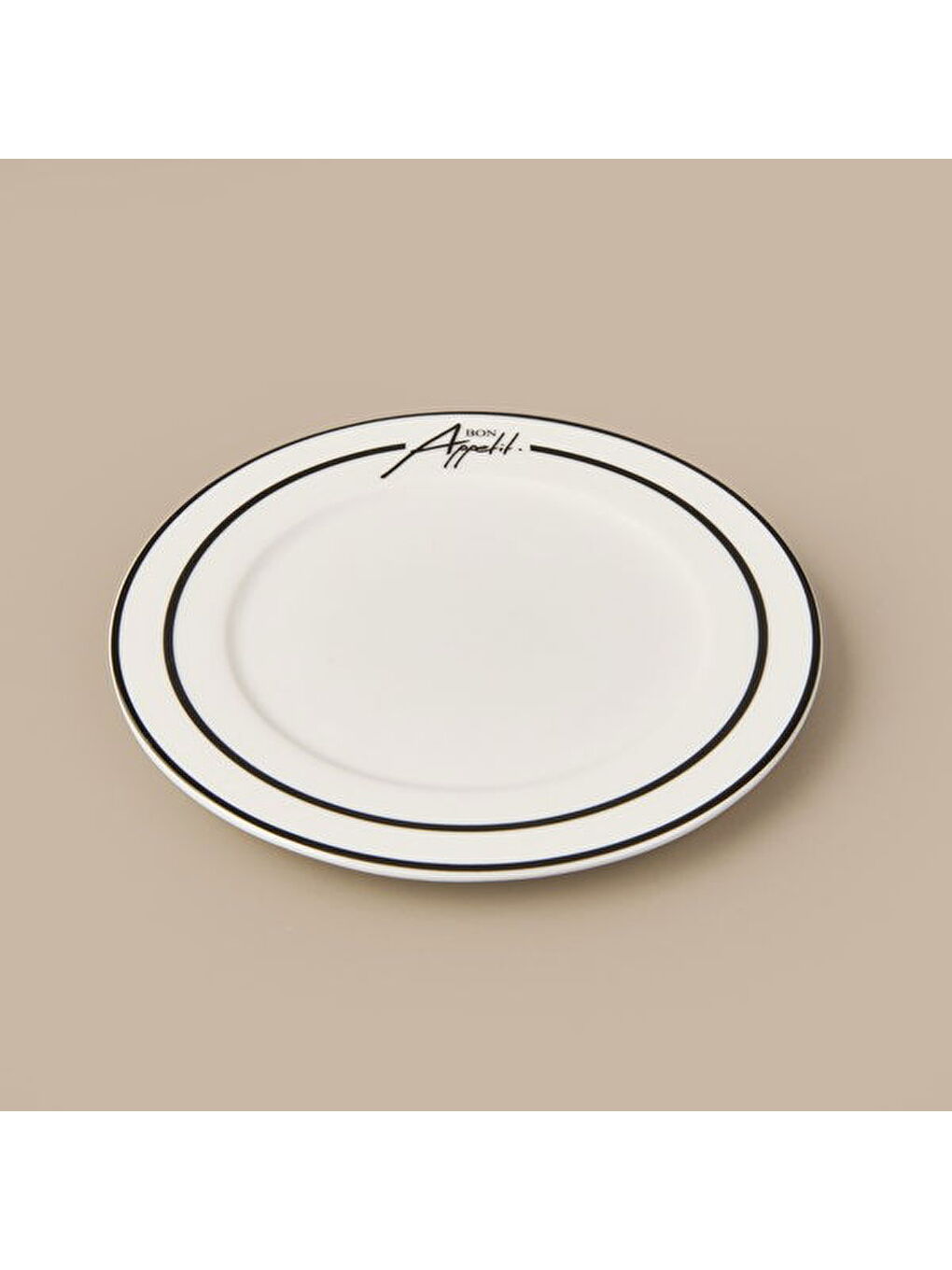 Kitchen Elegant Curves Porselen Pasta Tabağı - Siyah / Beyaz - 20 cm