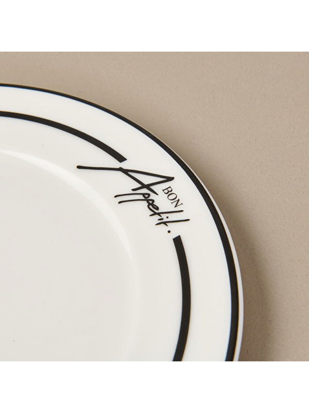 Kitchen Elegant Curves Porselen Pasta Tabağı - Siyah / Beyaz - 20 cm-1