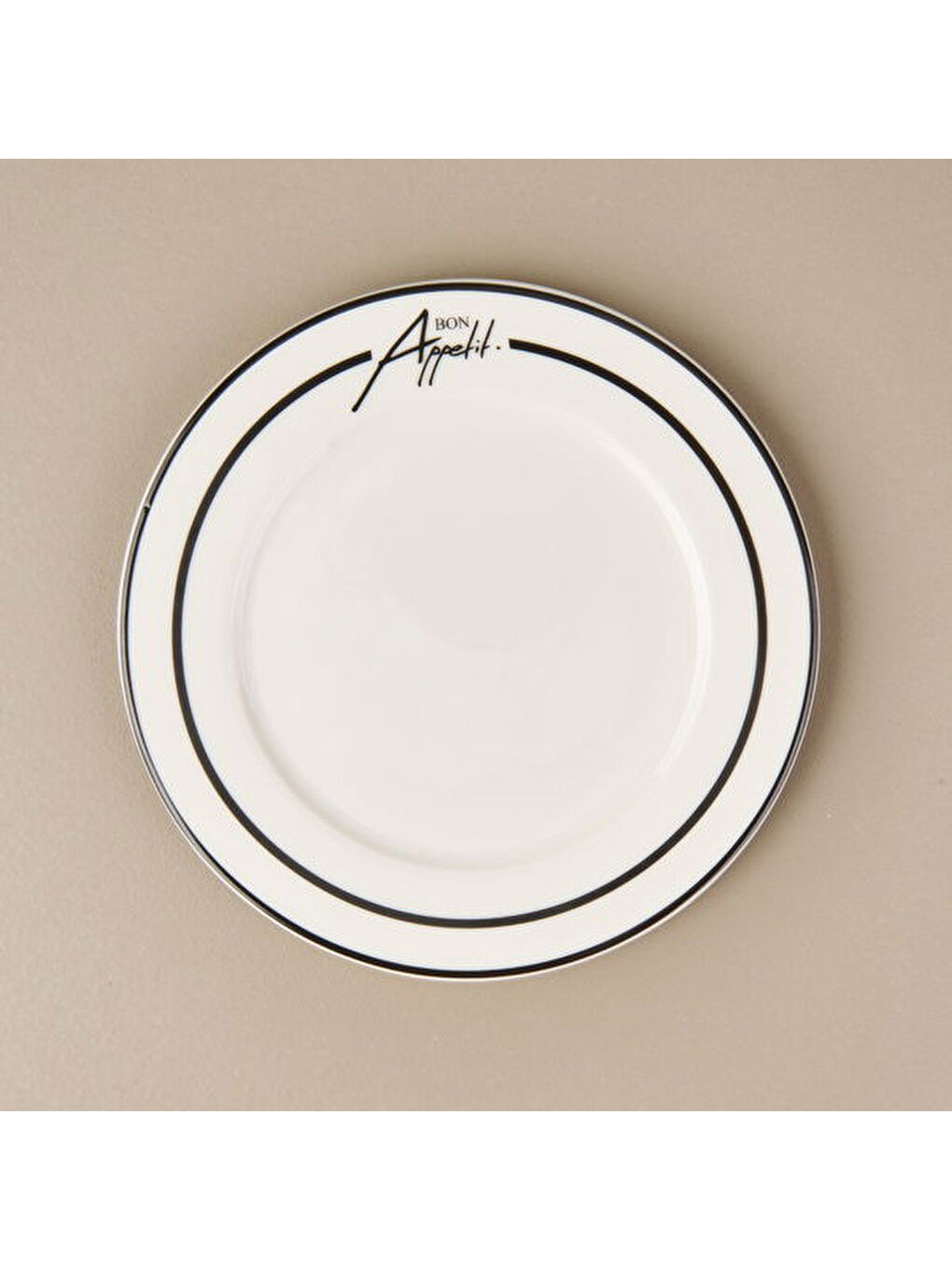 Kitchen Elegant Curves Porselen Pasta Tabağı - Siyah / Beyaz - 20 cm-3