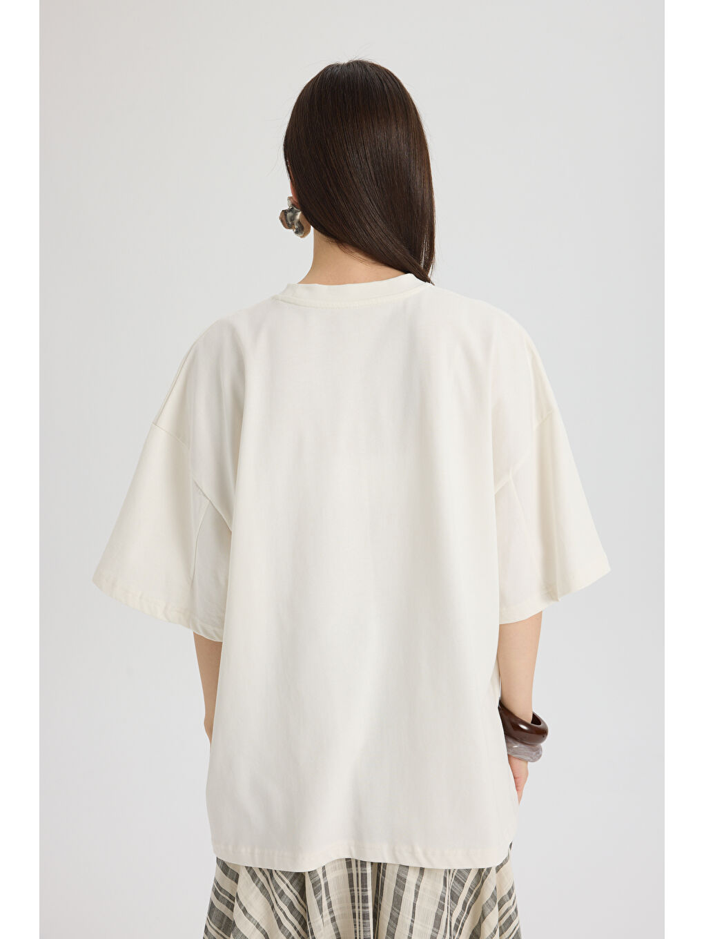 Two Of Hearts Oversize Beyaz T-Shirt-4