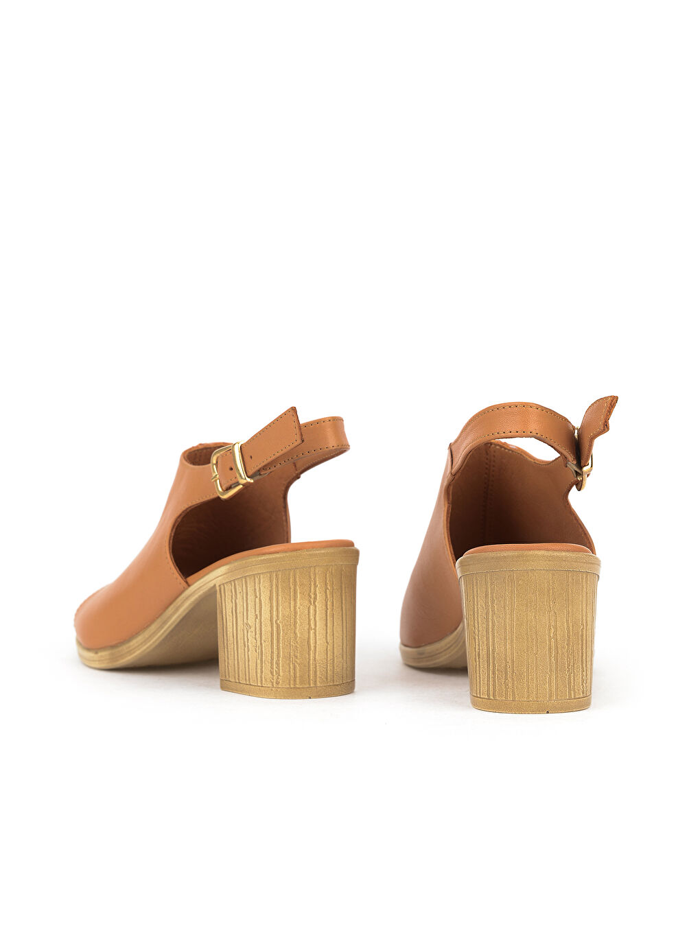 Kahverengi Kadın Hakiki Deri Topuklu Sandalet 1611020Z2212 Taba-2