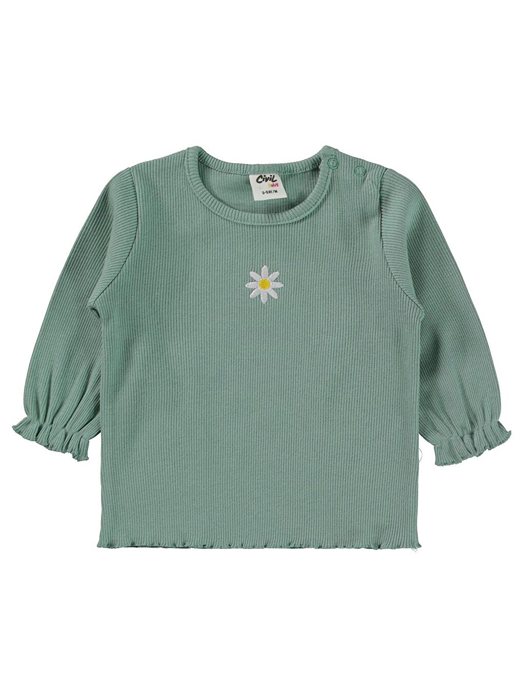 Baby Papatya Nakışlı 6-18 Ay Takım - Haki 9-12 Ay-2