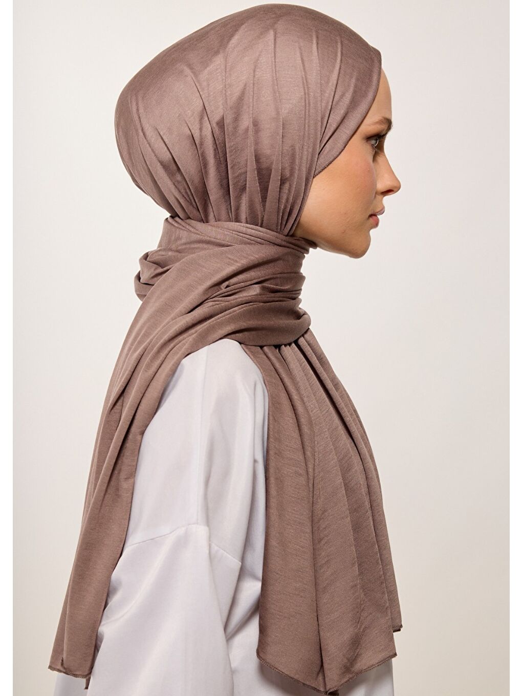 Bej Tesettür Şal - Vizon-3