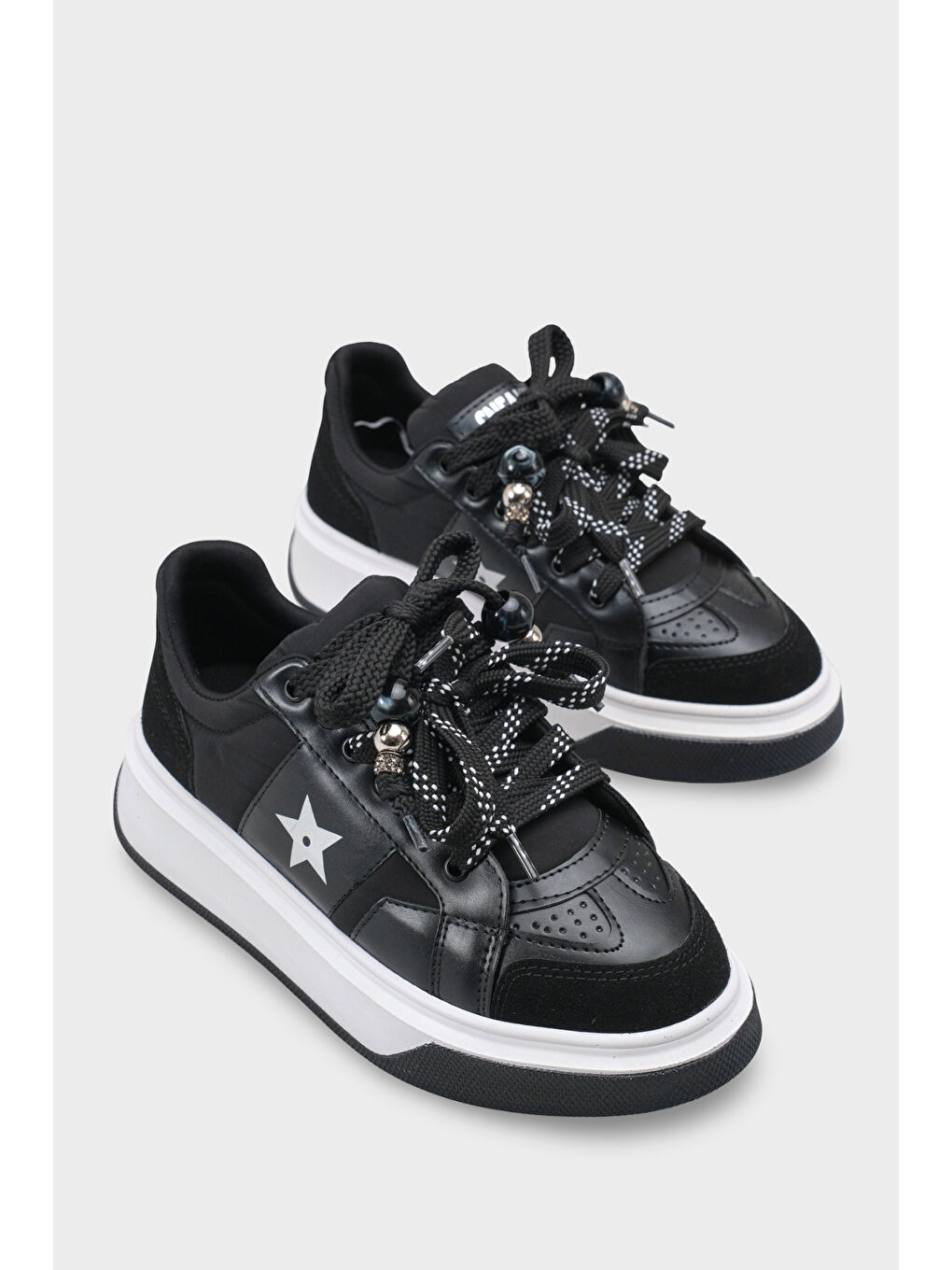 Siyah Kadın Sneaker Spor Ayakkabı-1