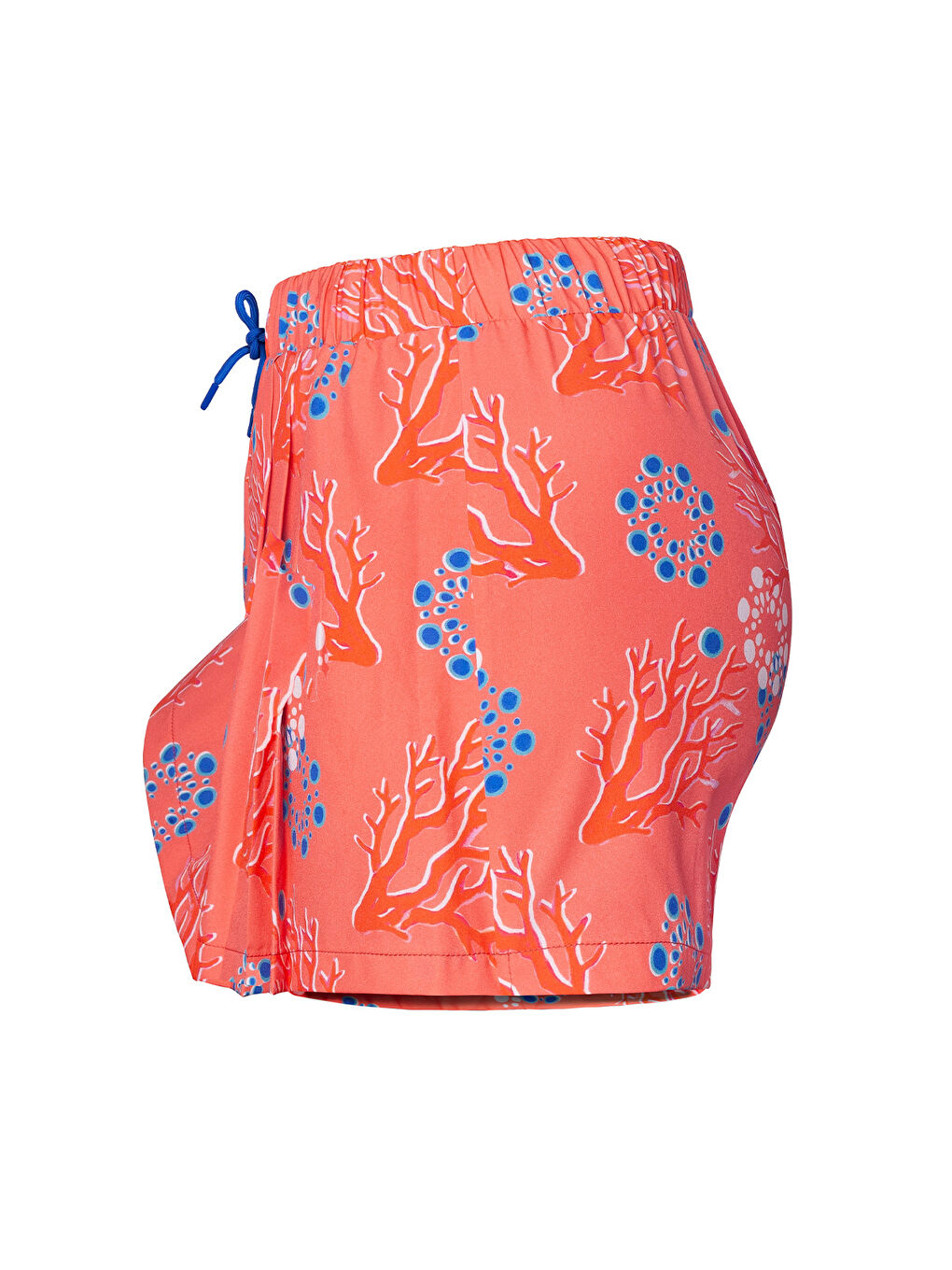 Karışık Mercan Kadın Şort Etek – Lastikli Bel, Bağcıklı, Pembe Desenli Yazlık Skort-2