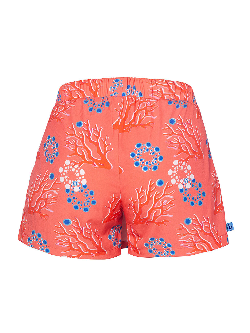 Karışık Mercan Kadın Şort Etek – Lastikli Bel, Bağcıklı, Pembe Desenli Yazlık Skort-4