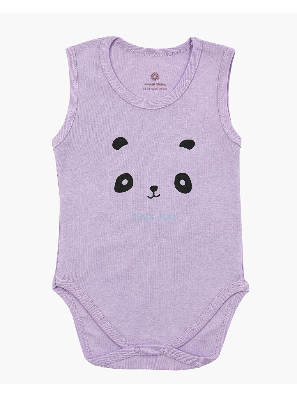 Lila Bisiklet Yaka Kız Bebek Askılı Çıtçıtlı Body 3'lü-1