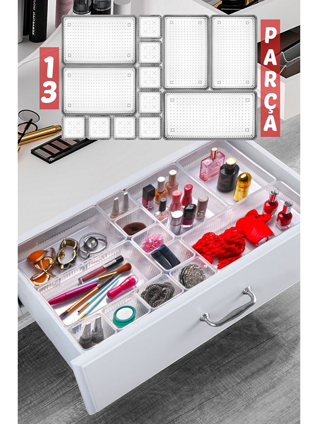 13 Parça Çekmece İçi Düzenleyici  Organizer Set