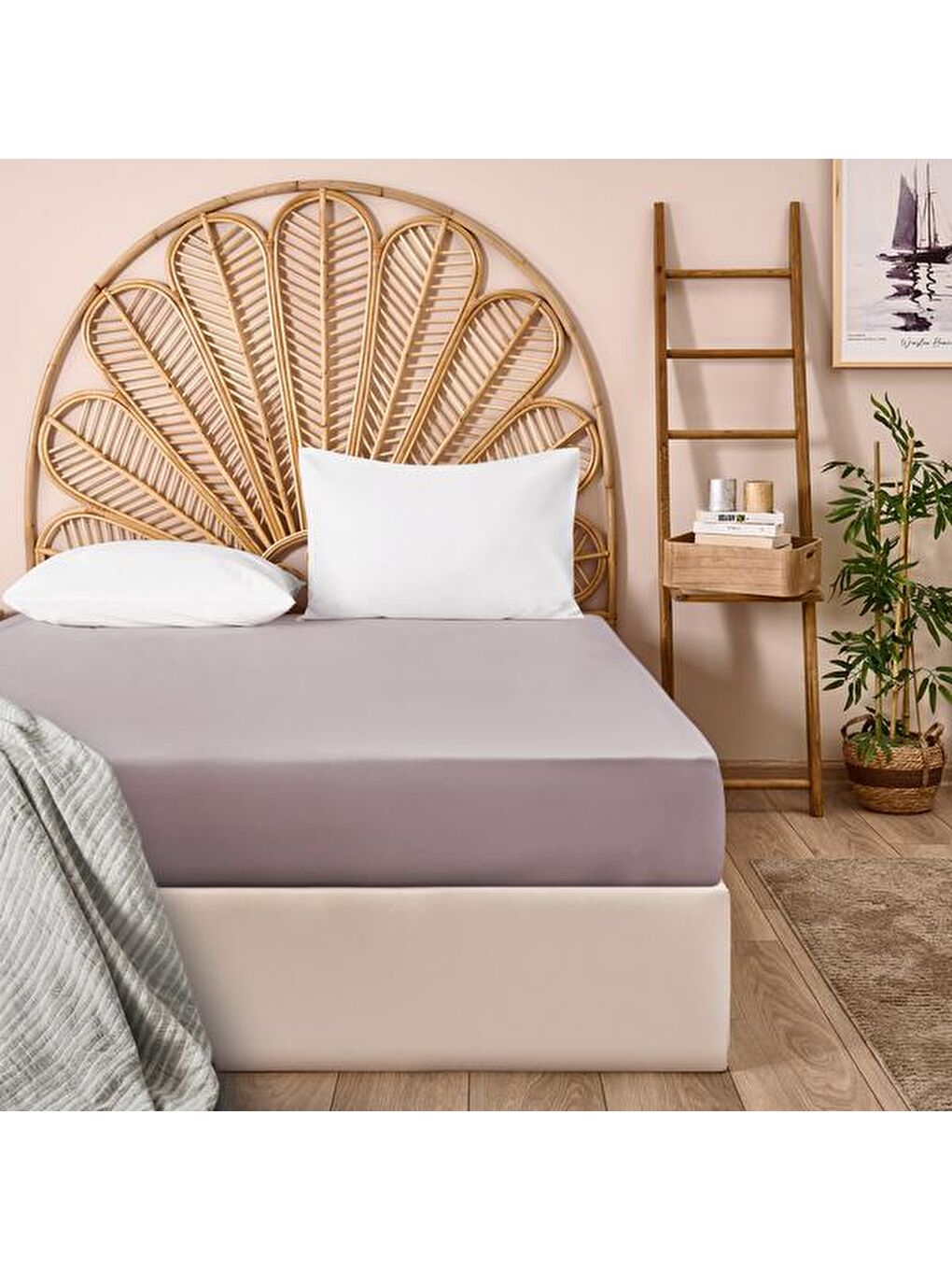 Soft King Size Lastikli Çarşaf - Açık Gri - 180x200 cm