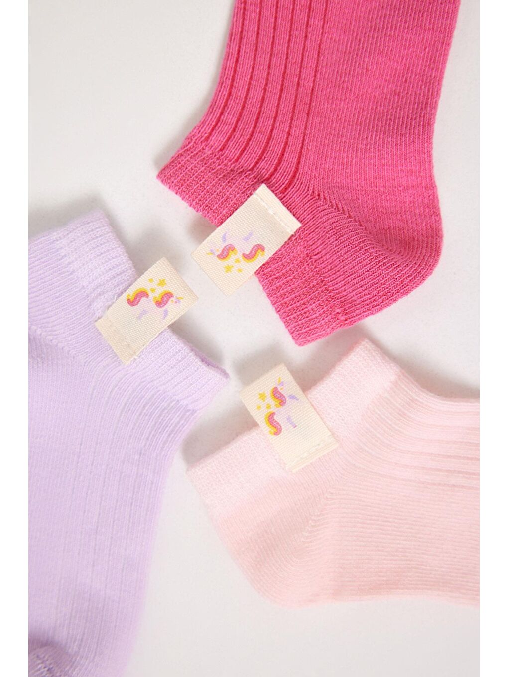 3 lü Paket Fairytale Kız Çocuk Patik Çorap Pembe Desenli-1