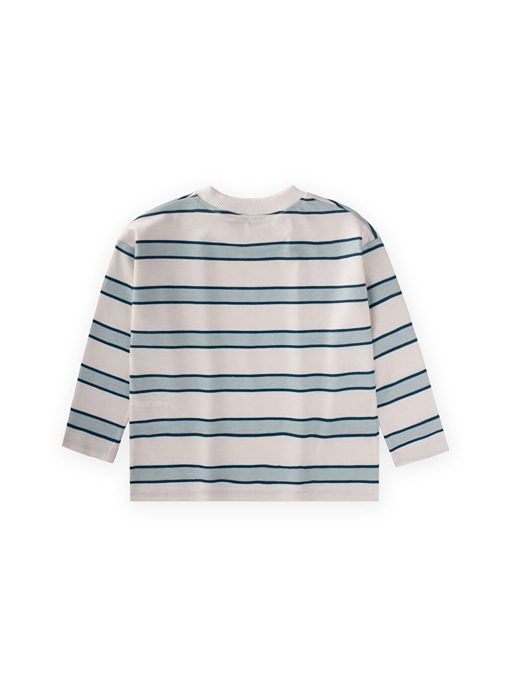 Yeşil Çizgili Mevsimlik T-Shırt 1-10 Yaş Mint Lacivert Çizgili-1