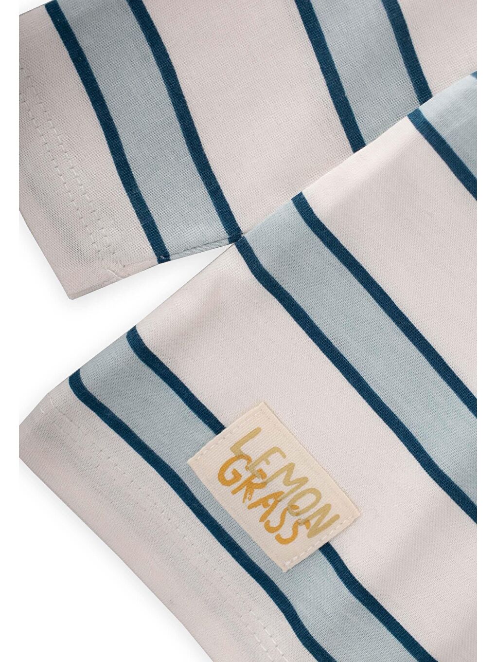 Yeşil Çizgili Mevsimlik T-Shırt 1-10 Yaş Mint Lacivert Çizgili-2