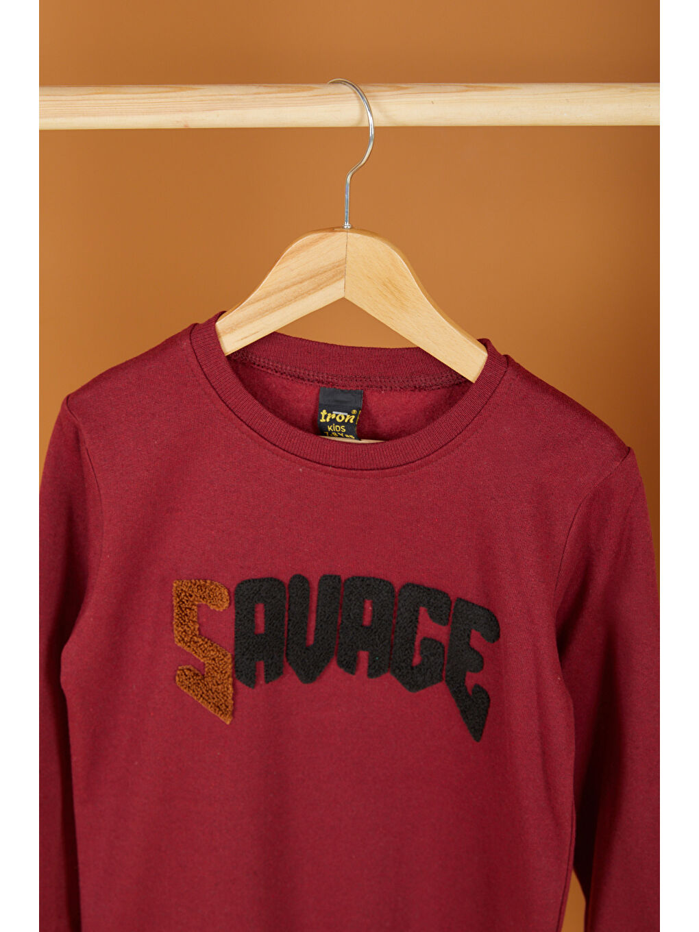 Erkek Çocuk Bordo Nakışlı Sweatshirt - 26554-1