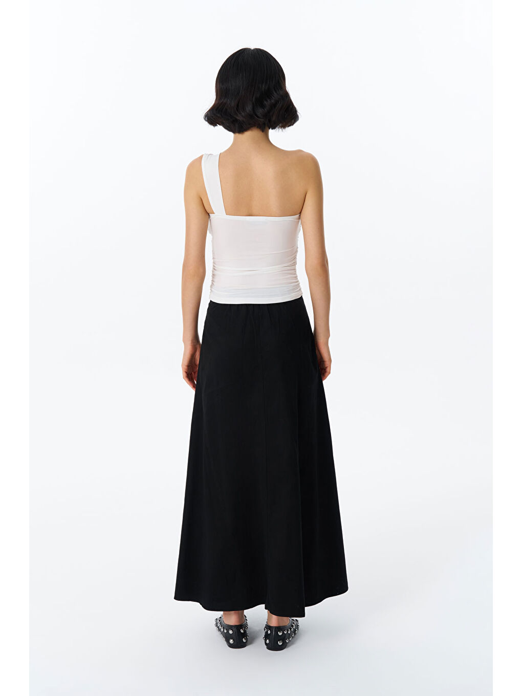 Toka Aksesuarlı Straplez Bluz Ekru-4