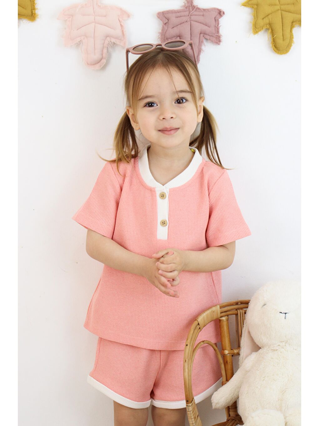 Pembe Çift Renkli Waffle Takım-4