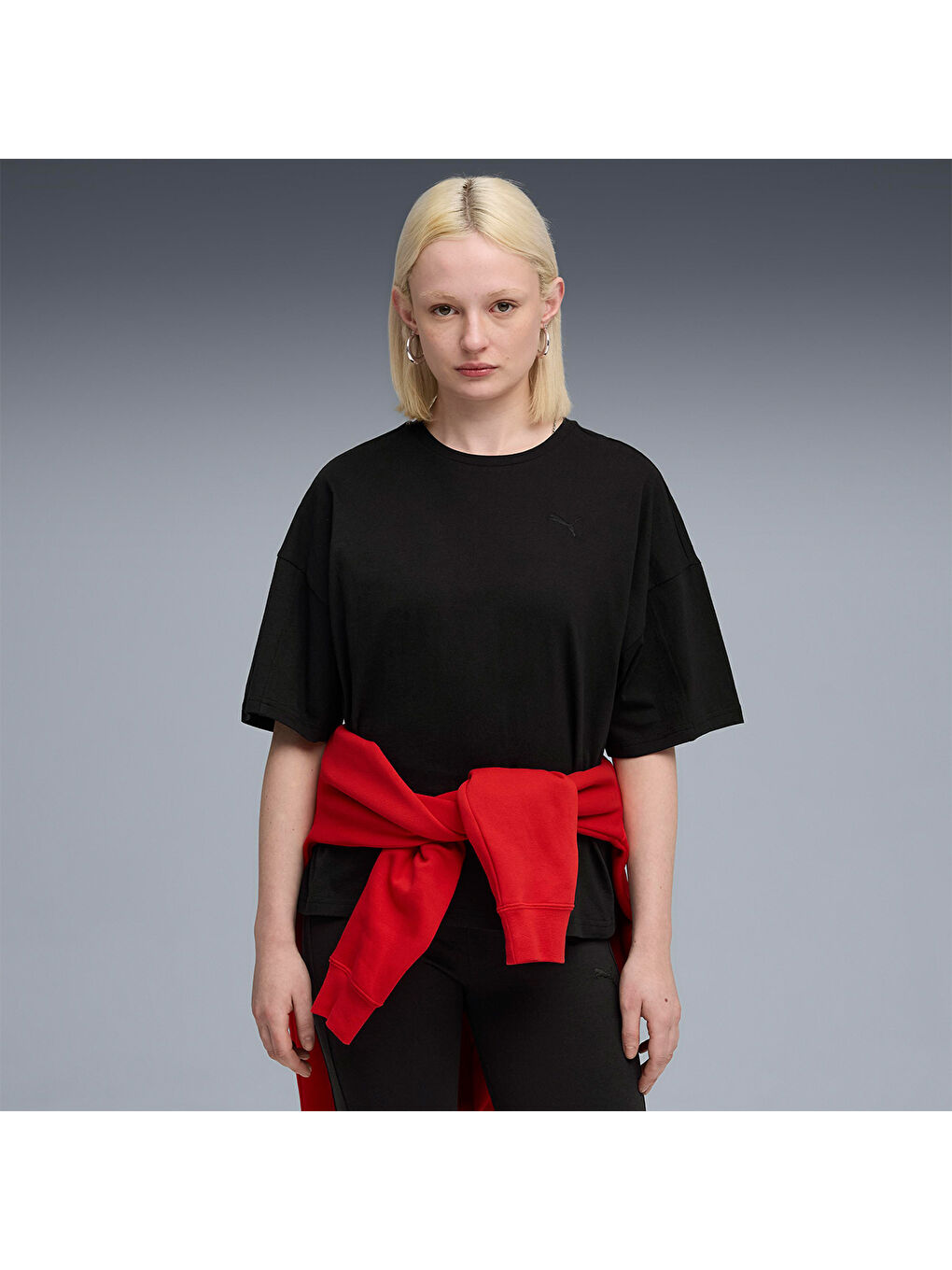 Her Oversized Kadın Siyah Tişört