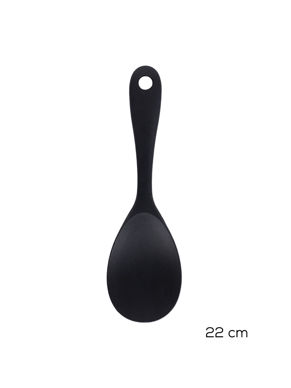 5262 Silikon Pilav Kaşığı Dayanıklı Yanmaz Yapışmaz Çizmez Pilav Kepçe Kaşığı Siyah 22cm