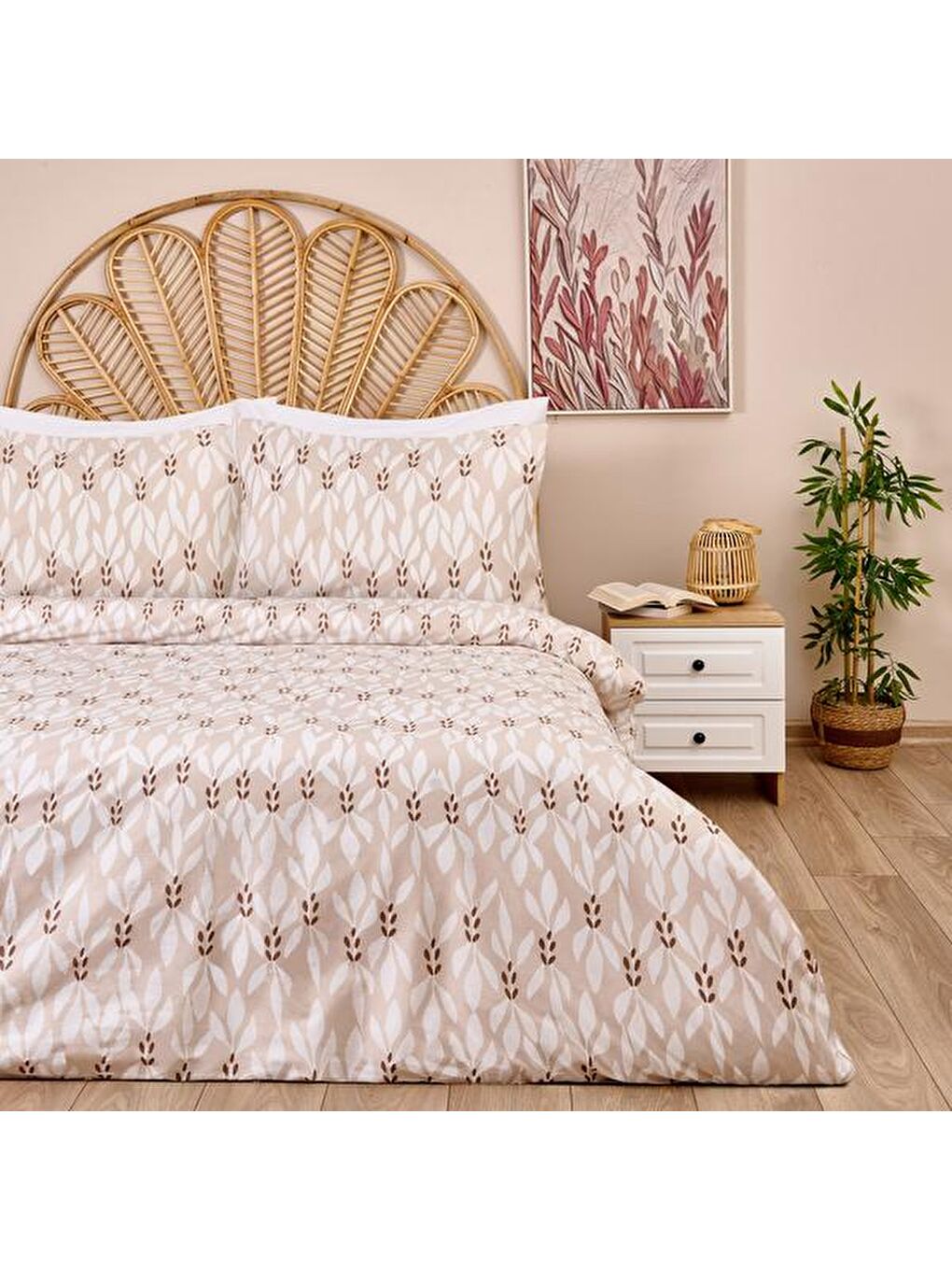 Soft Patras Çift Kişilik Nevresim Takımı - Bej