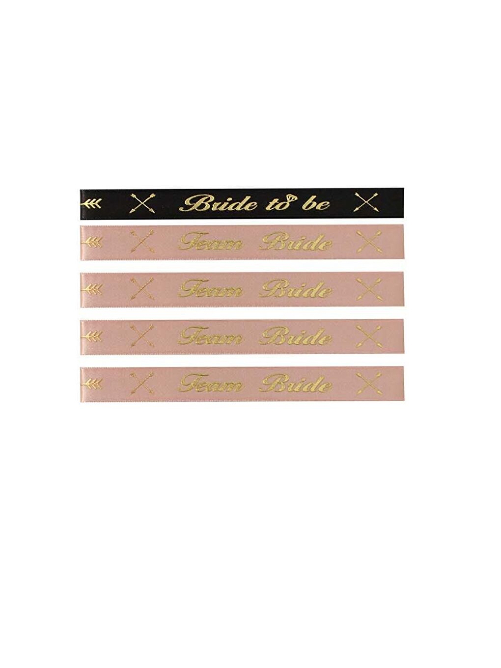 Pembe Bride Bileklik Bekarlığa Veda Parti Aksesuarı Bride-Team Bride Bileklik 5'li Rose Altın-1