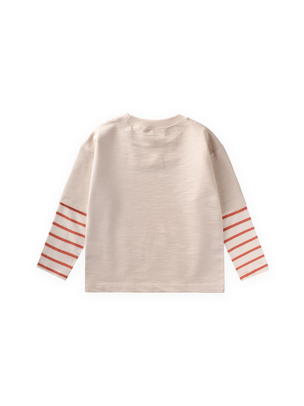 Desenli T-shirt 2-10 Yaş Bej-1