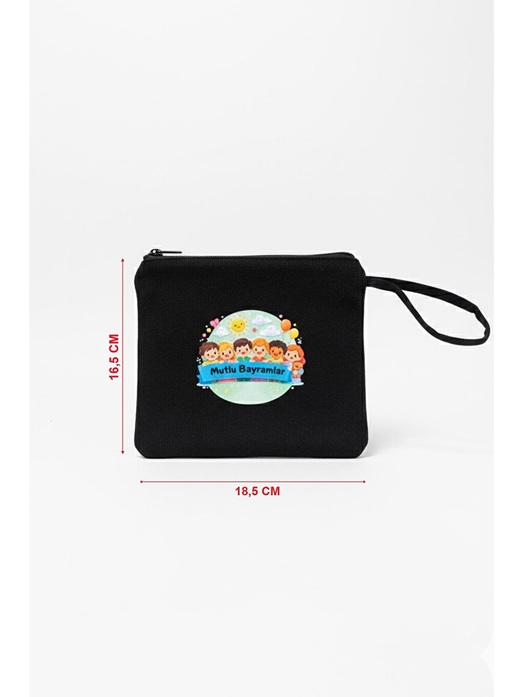 Siyah Mutlu Bayramlar Baskılı Çocuk Hediyelik Çanta – 10 Adet-2