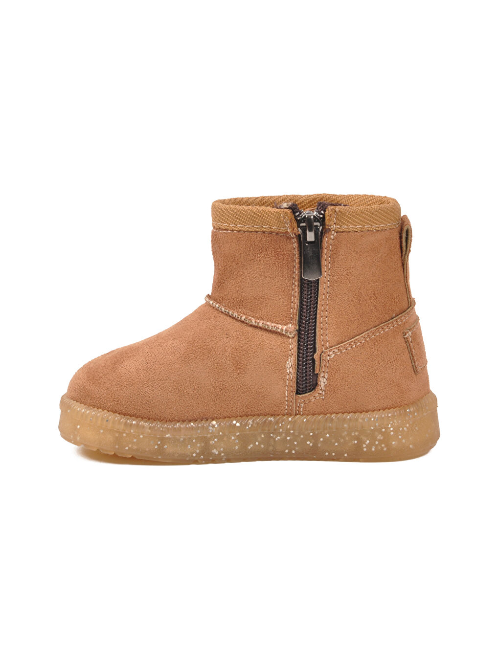 Kahverengi Taba İçi Kürklü Fermuarlı Bebek Bot 1212 B-1