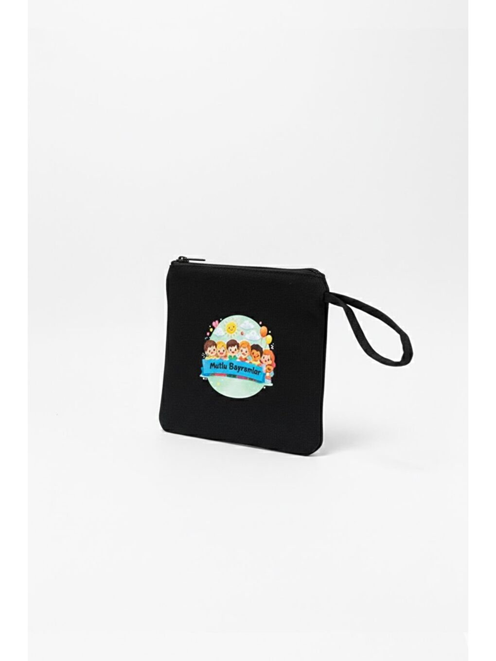 Siyah Mutlu Bayramlar Baskılı Çocuk Hediyelik Çanta – 10 Adet-3