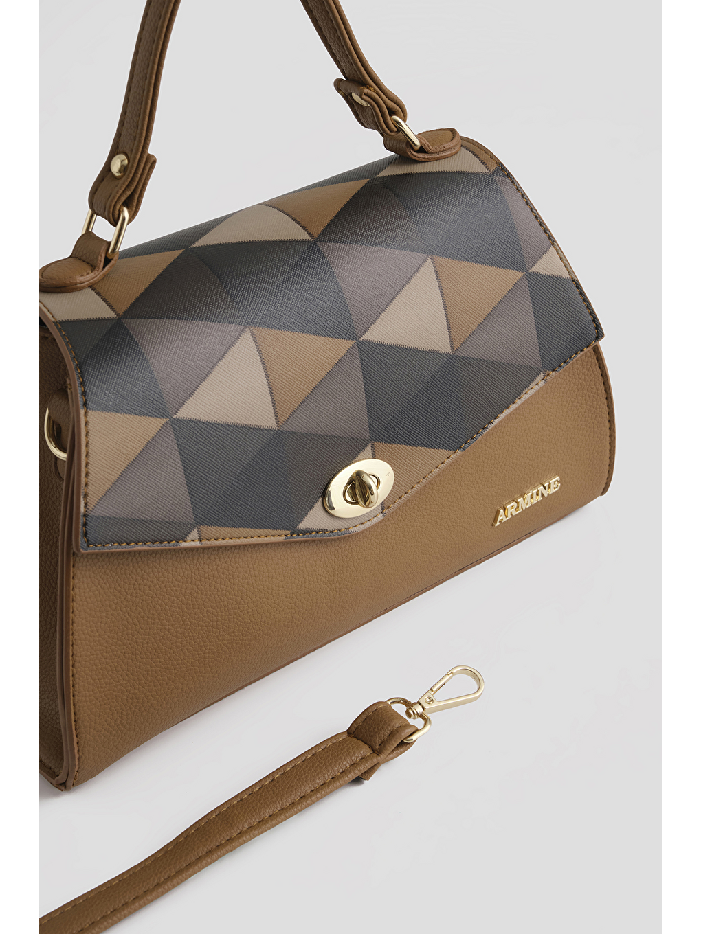 Kahverengi Ekose Çanta Taba-1