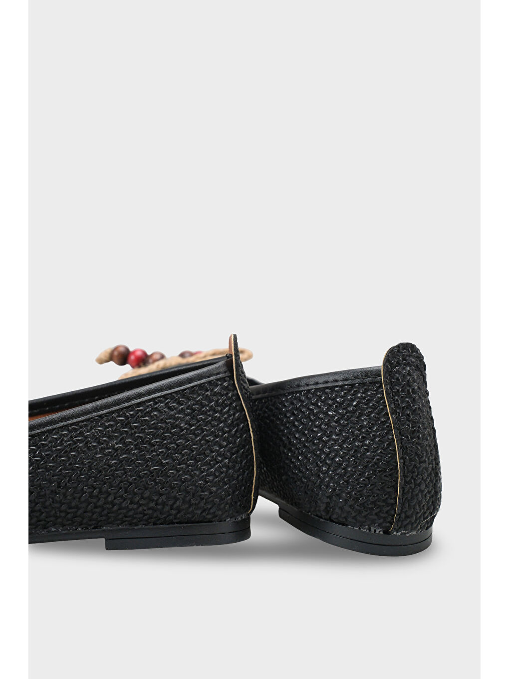 Siyah Mariann Hasır Kadın Babet-2