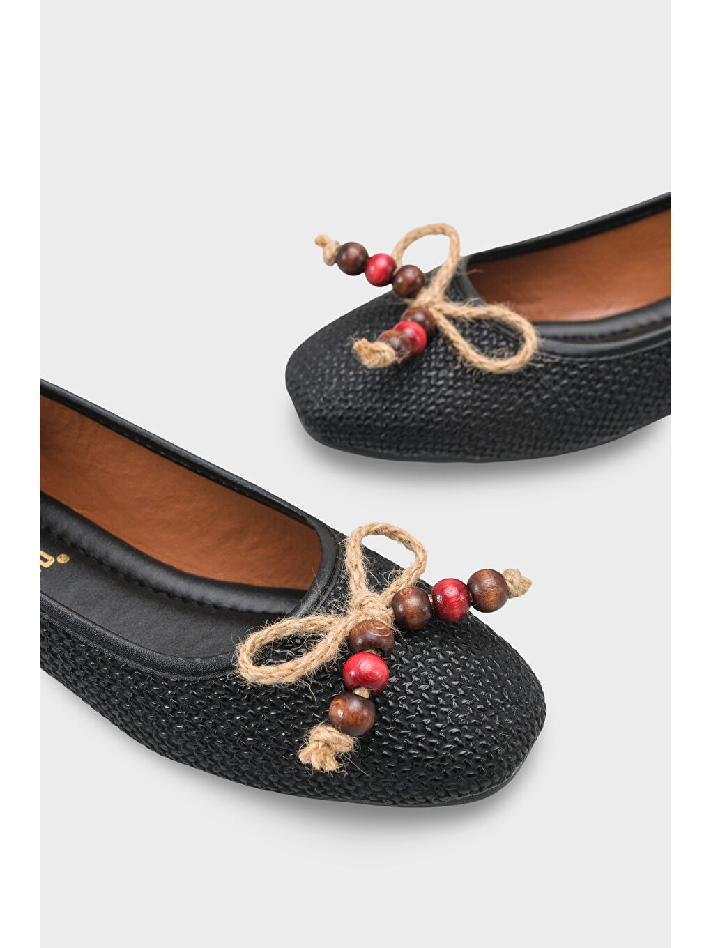 Siyah Mariann Hasır Kadın Babet-3