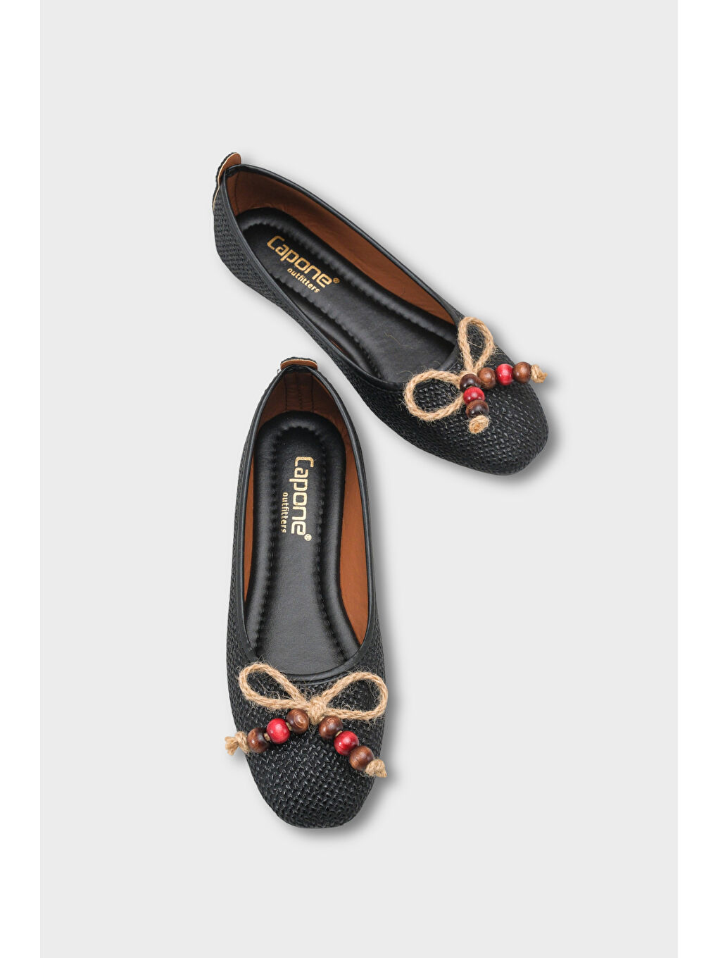 Siyah Mariann Hasır Kadın Babet-4