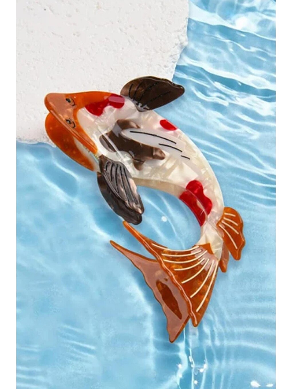 Kahverengi Koi Fish Asetat Mandal Toka 13 Cm-5