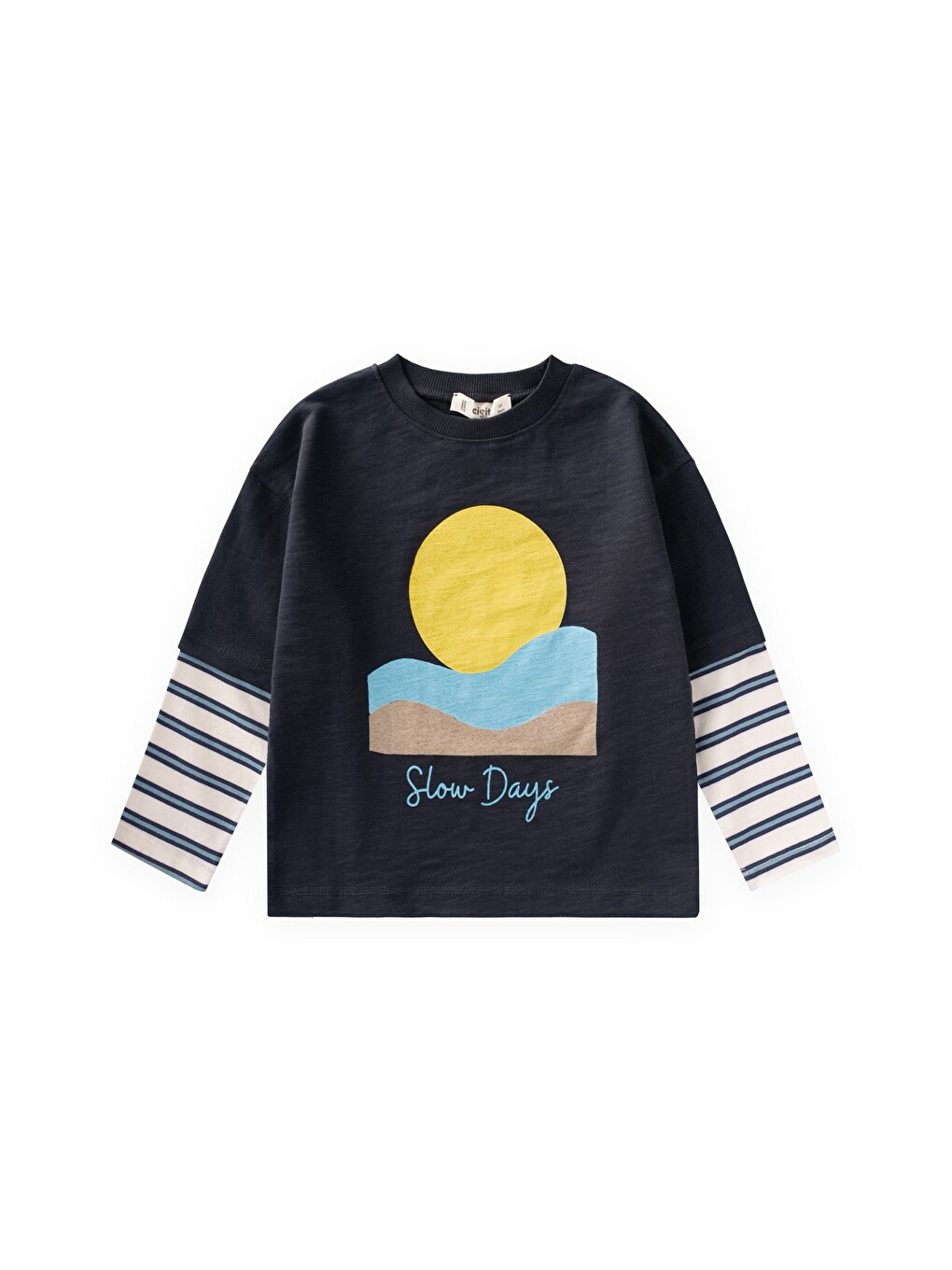 Desenli T-shirt 2-10 Yaş Lacivert