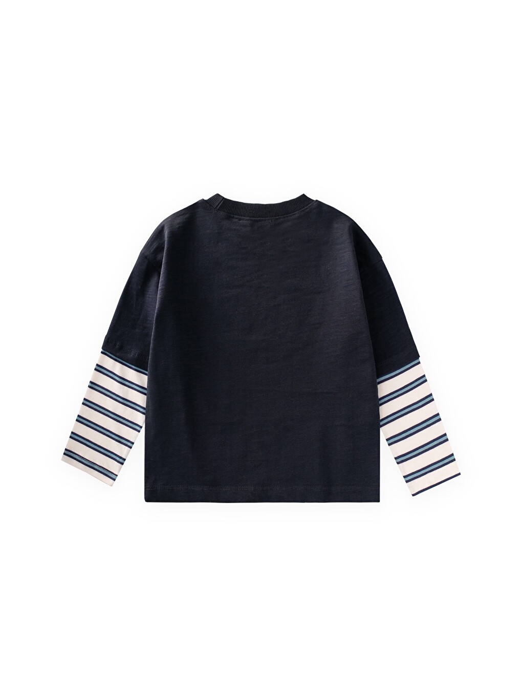 Desenli T-shirt 2-10 Yaş Lacivert-1