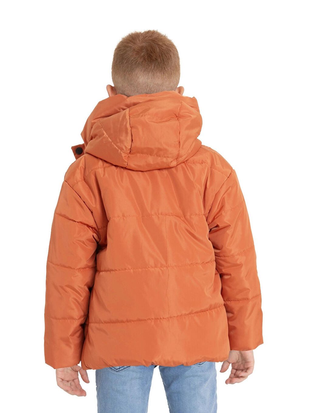 Kahverengi Kapüşonlu Kışlık Erkek Çocuk Mont 4234-2